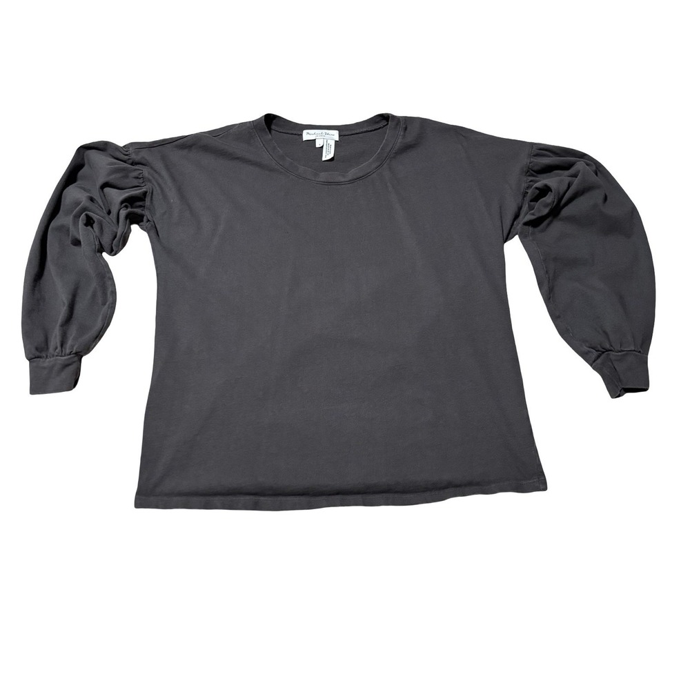 Michael Stars Los Angeles Long Sleeve Shirt Gray Cropped Size Small 22 x 23